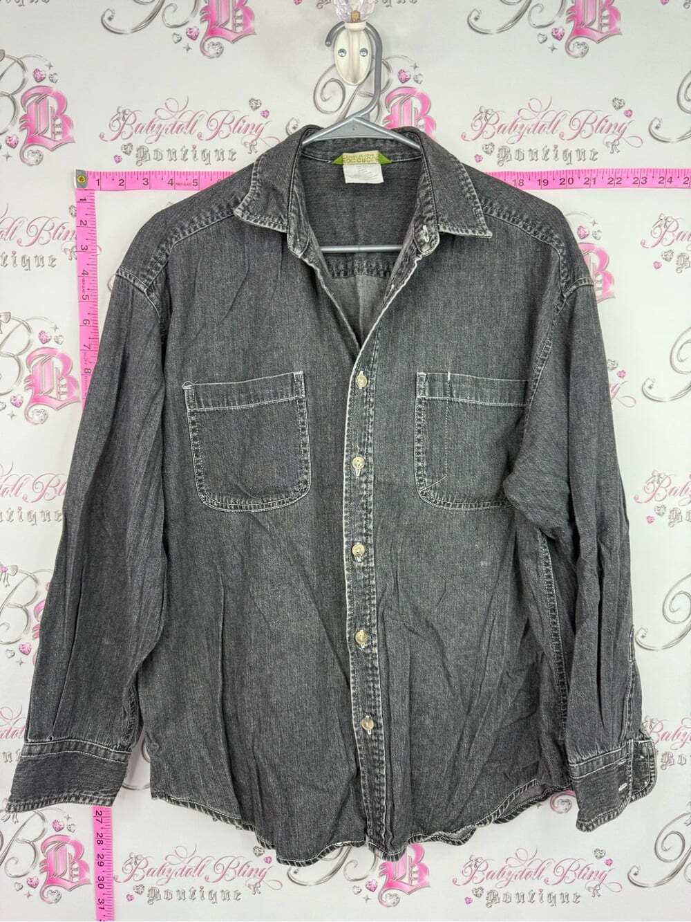 Esprit button up shirt long sleeve Gray Button-Down Denim Shirt